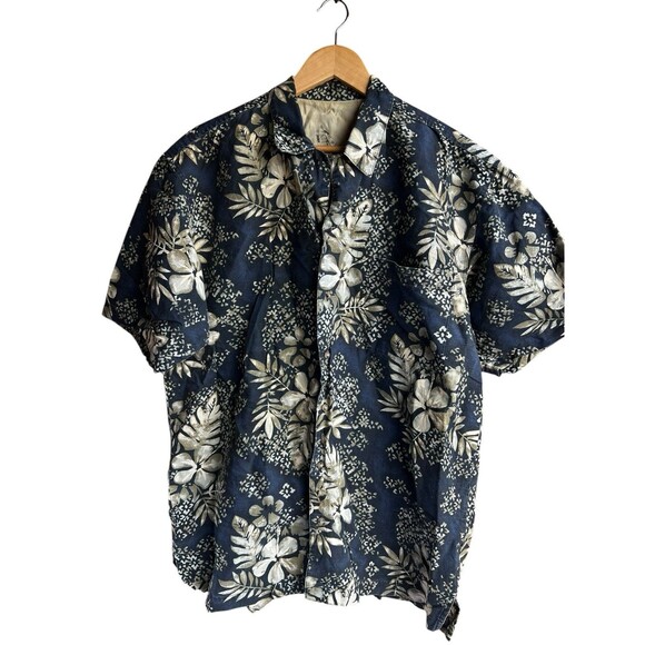 Vintage 90s Bugle Boy Mens Shirt Size L Hawaiian Short Sleeve Casual Button Up - Picture 1 of 5